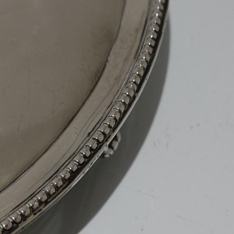 British 18th Century Antique George III Sterling Silver Salver London, 1788 John Hutson For Sale