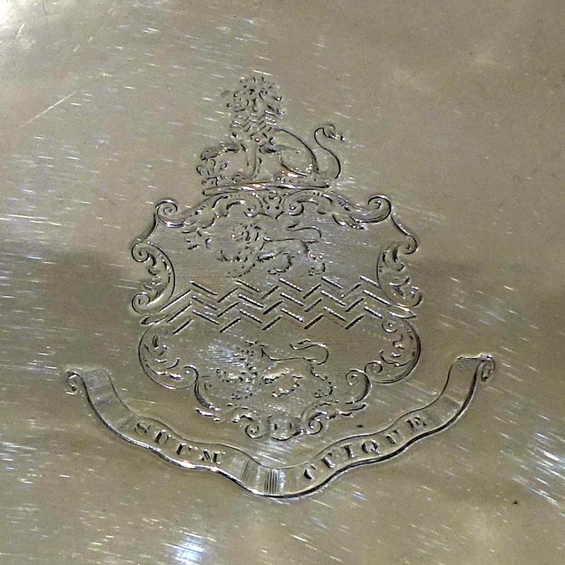 Late 18th Century 18th Century Antique George III Sterling Silver Salver London, 1788 John Hutson For Sale
