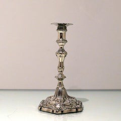 18th Century Antique George III Sterling Silver Taperstick London 1768 E Coker
