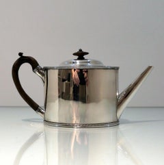 18th Century Antique George III Sterling Silver Teapot London Hester Bateman