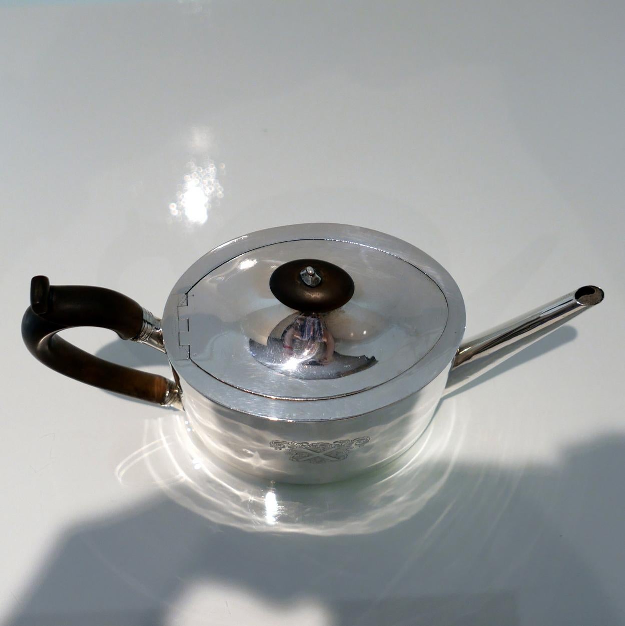 English 18th Century Antique George III Sterling Silver Teapot London 1792 Henry Chawner