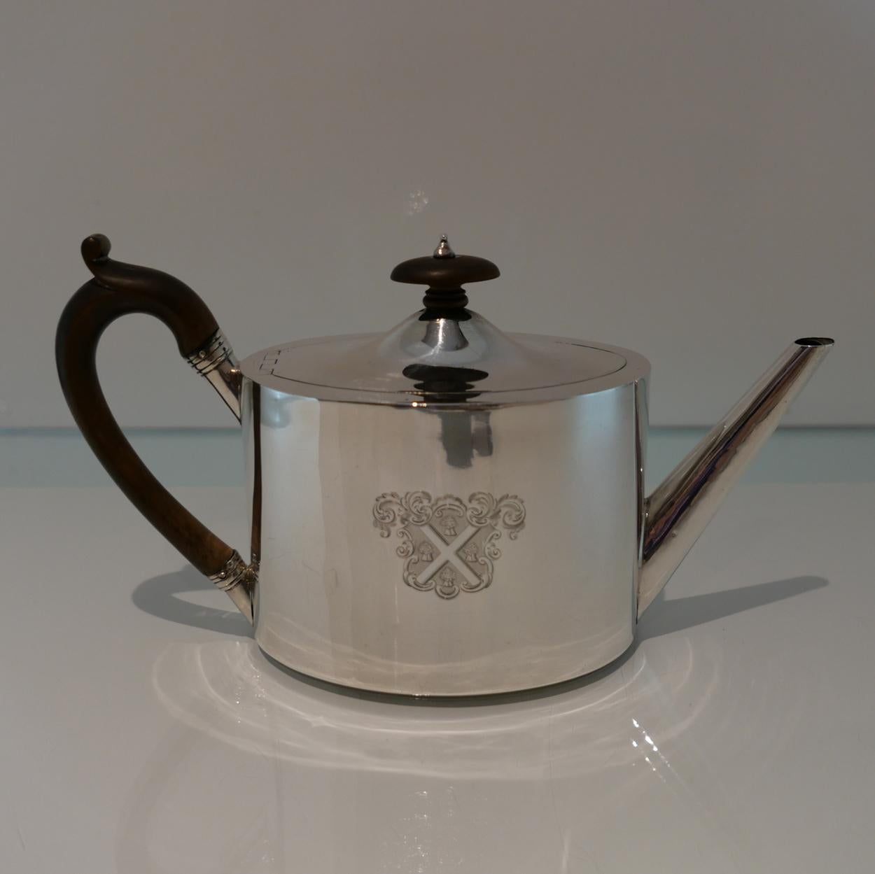 18th Century Antique George III Sterling Silver Teapot London 1792 Henry Chawner 3
