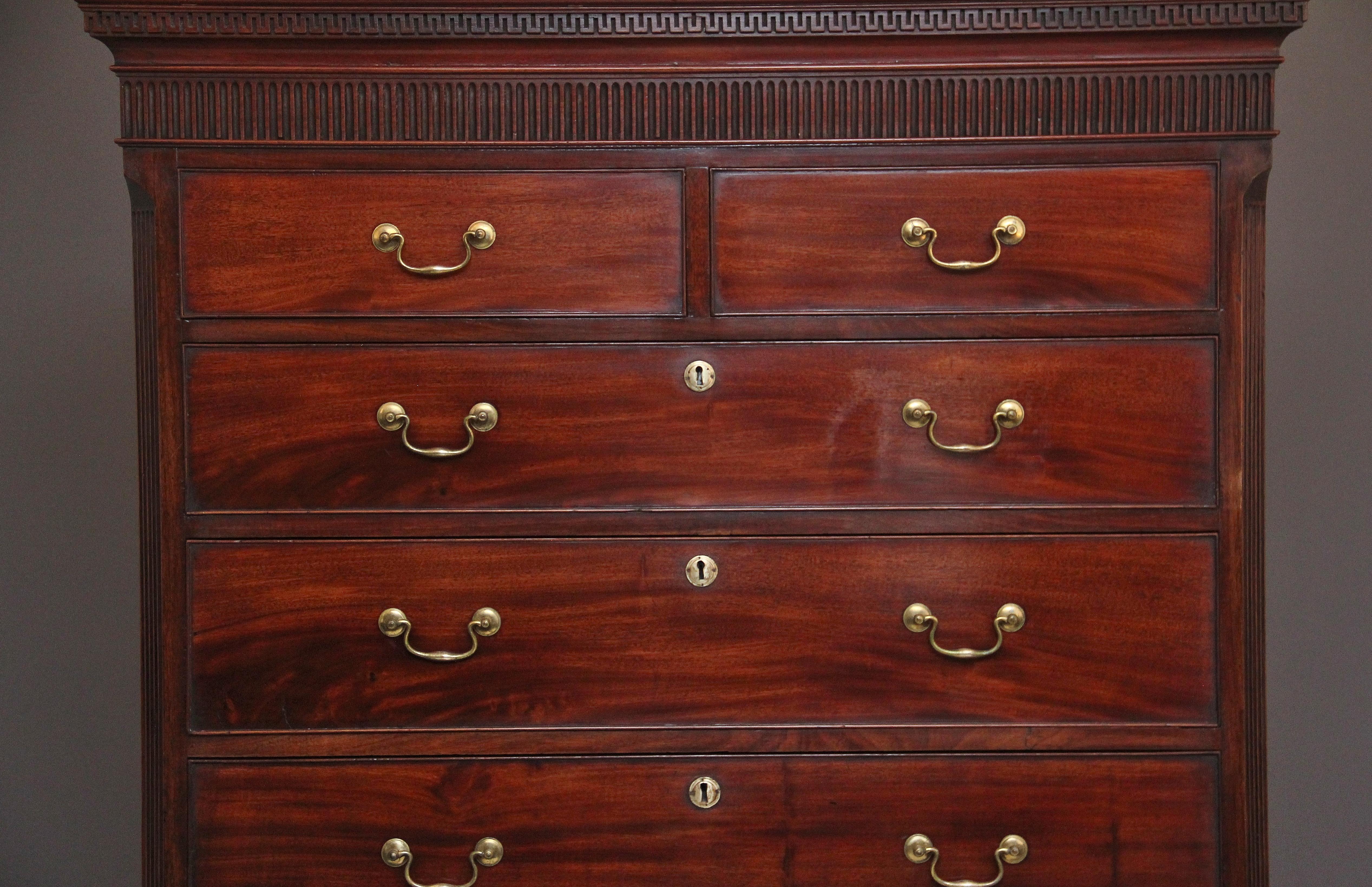 18th Century Antique Georgian Mahogany Chest on Chest In Good Condition In Martlesham, GB