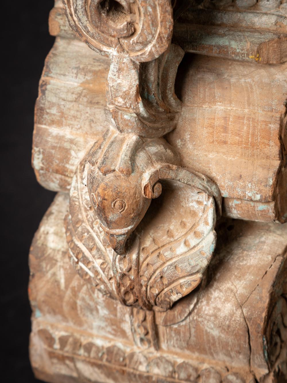 Antikes indisches Tempelfragment aus Holz aus Indien aus dem 18. Jahrhundert – OriginalBuddhas im Angebot 14