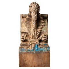 18th century Antique Indian wooden temple fragment from India - OriginalBuddhas