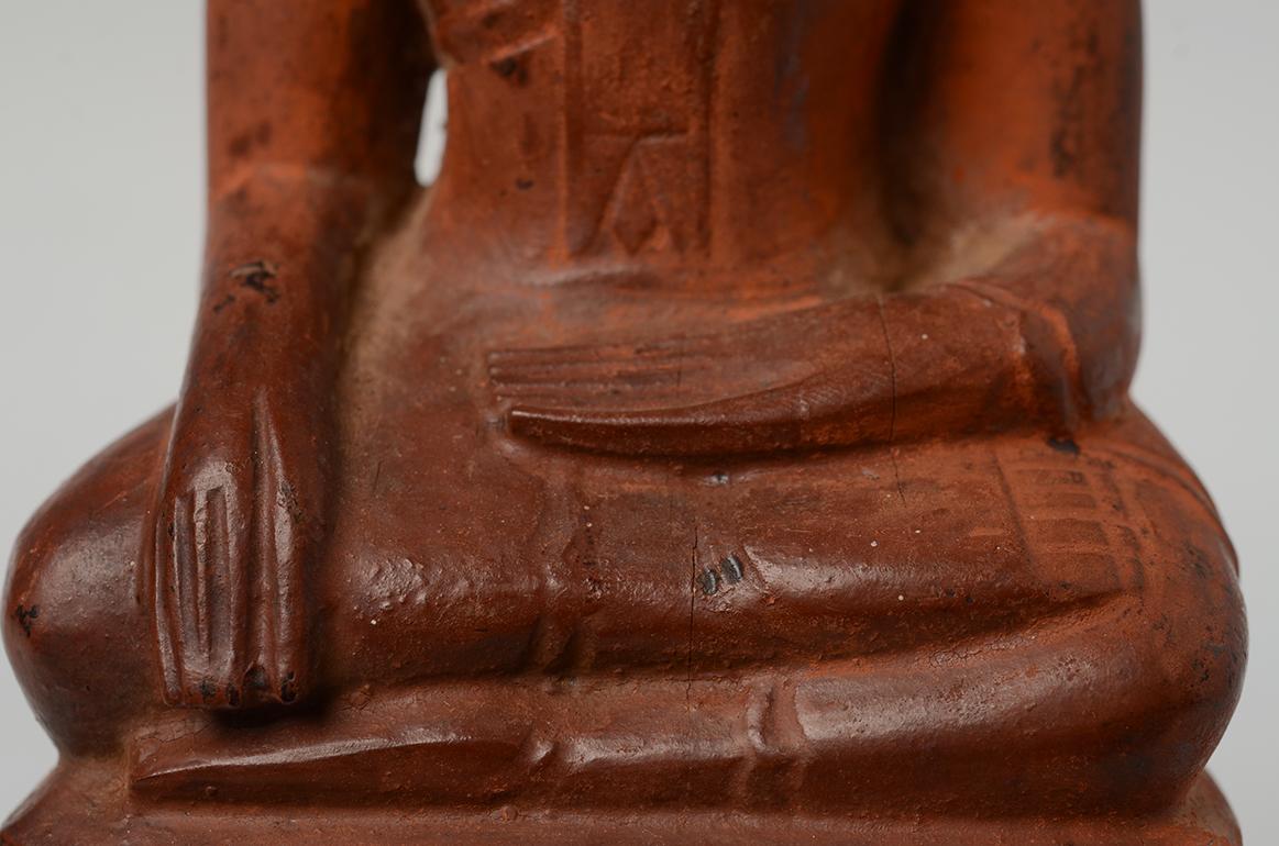 Hand-Carved 18th Century, Antique Khmer Wooden Seated Buddha