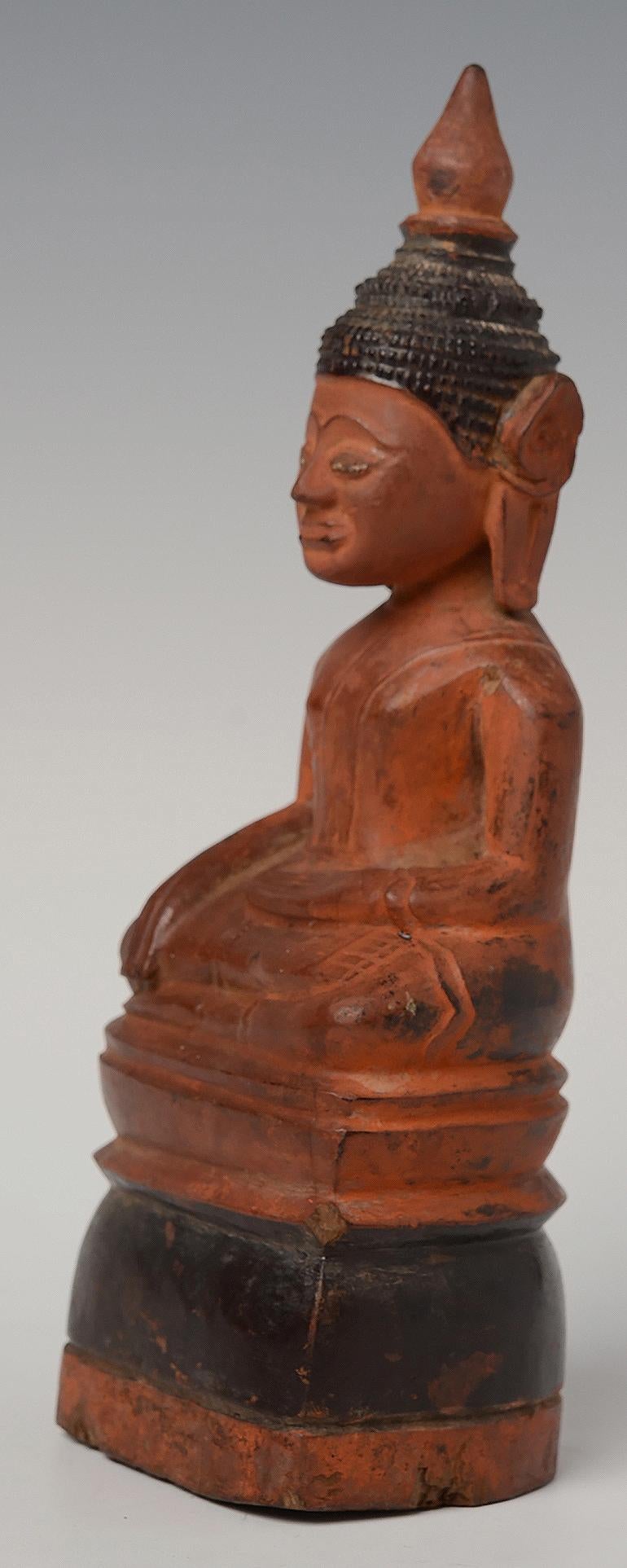 18th Century and Earlier 18th Century, Antique Khmer Wooden Seated Buddha