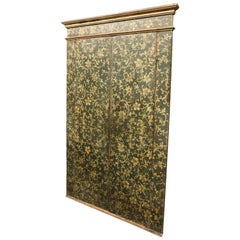 18th Century Antique Lacquered Placard with Fake Upholstery