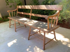 18th Century Antique Long Wooden Bench with Spindles