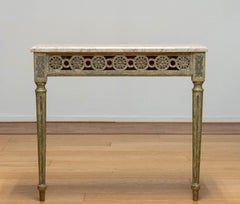 18th Century Antique Louis XVI Swedish Painted Console