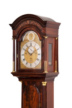 18th Century Antique Mahogany Quarter-Striking Longcase Clock by John Waldron