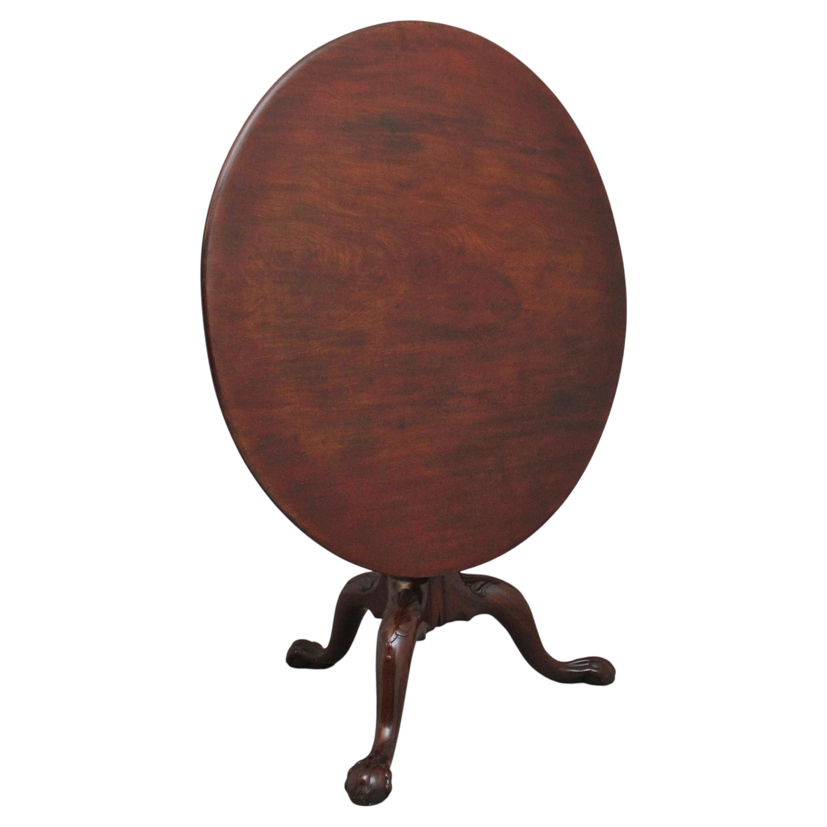 18th Century antique mahogany tripod table For Sale