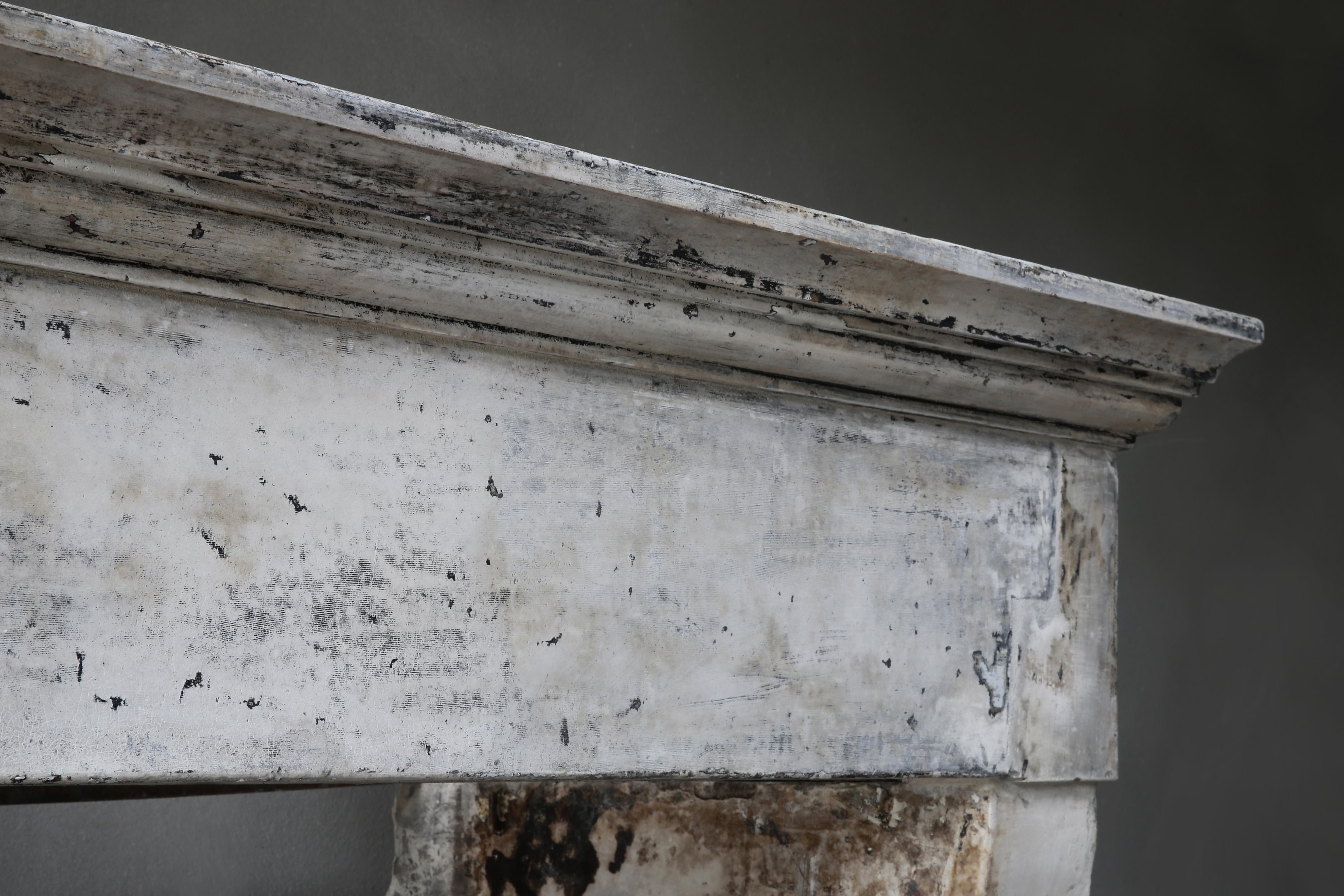 18th Century and Earlier 18th Century Antique Mantel in Style of Campagnarde of French Limestone