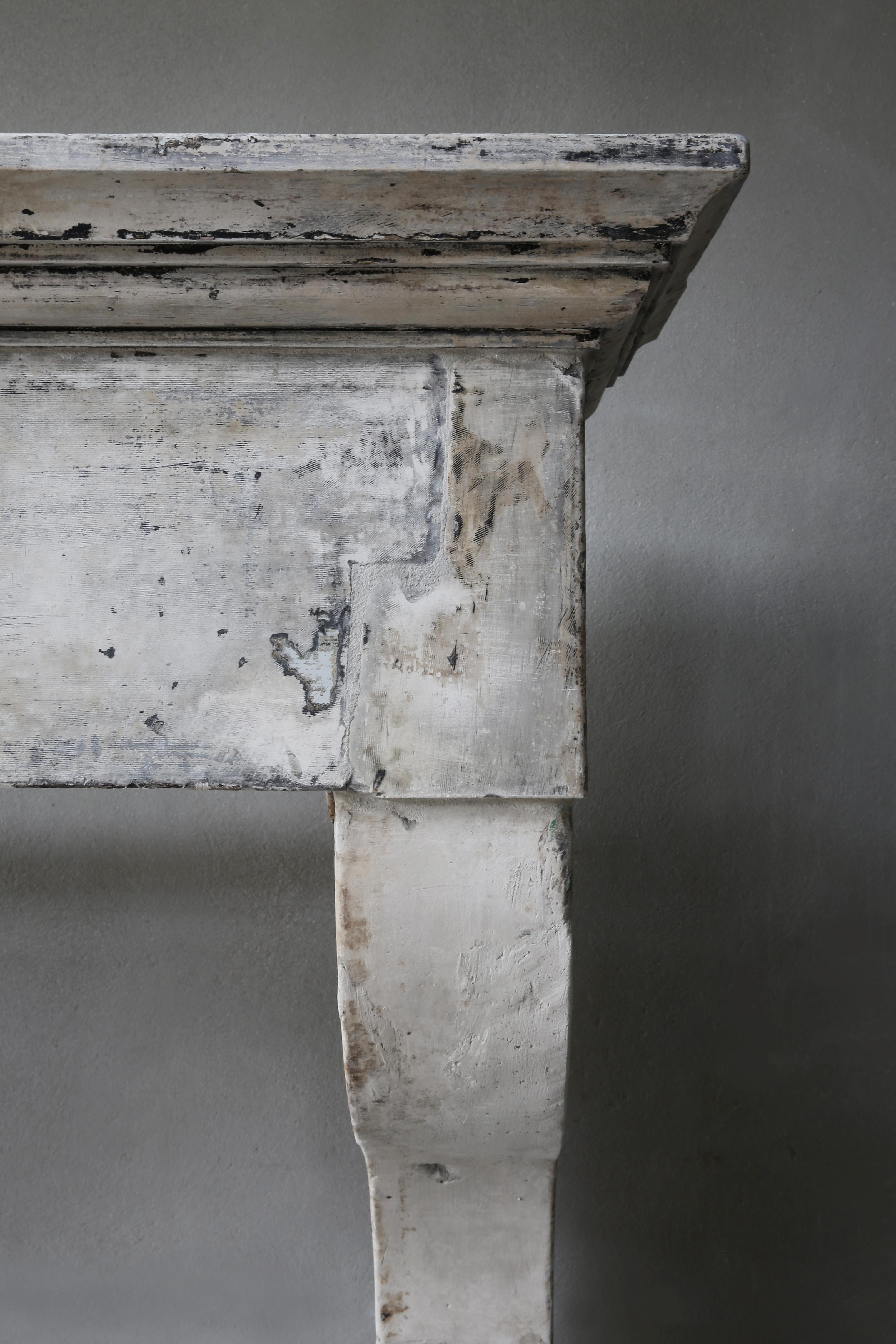 18th Century Antique Mantel in Style of Campagnarde of French Limestone 2