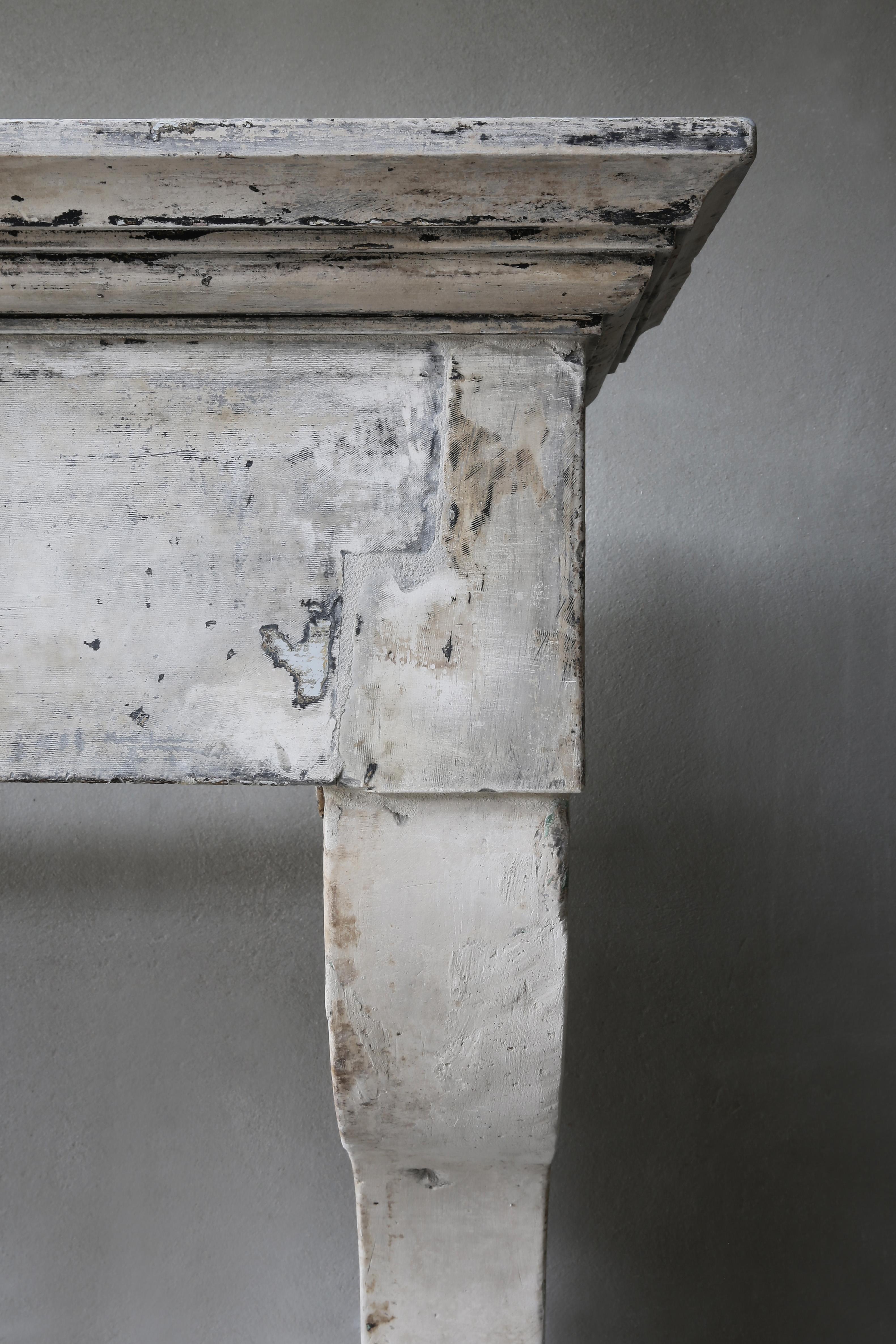 18th Century Antique Mantel in Style of Campagnarde of French Limestone 3