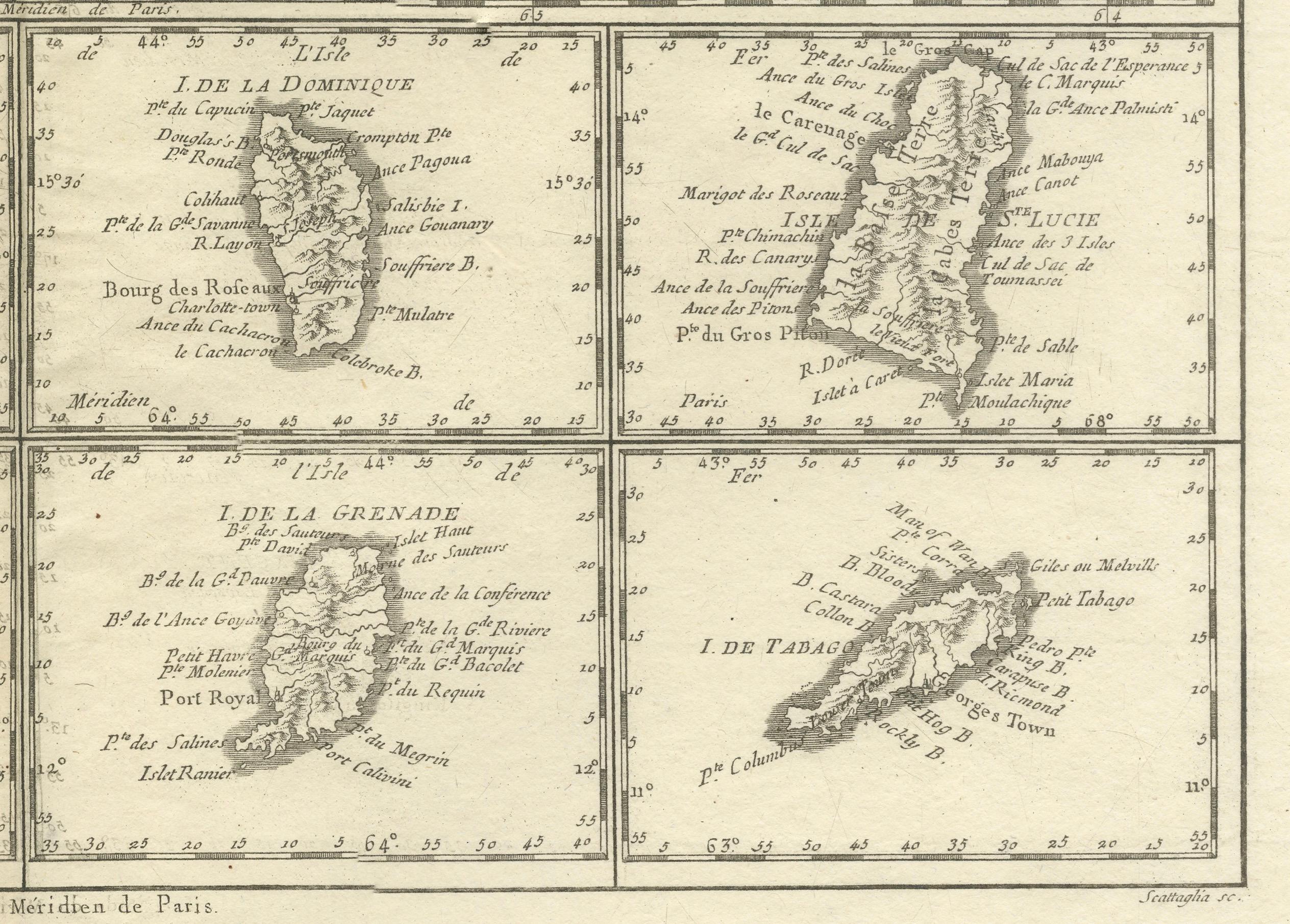 18th Century Antique Map of the Virgin Islands and Caribbean Inset Maps For Sale 3