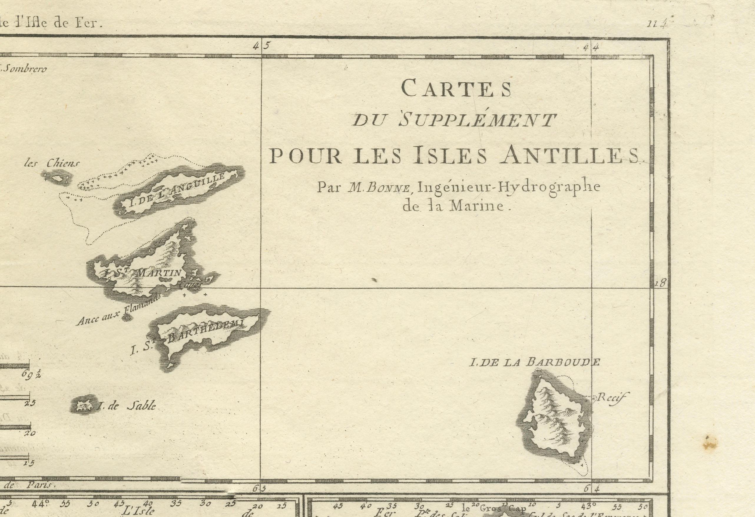 Cartes anciennes des îles vierges et des Caraïbes du 18e siècle en vente 3