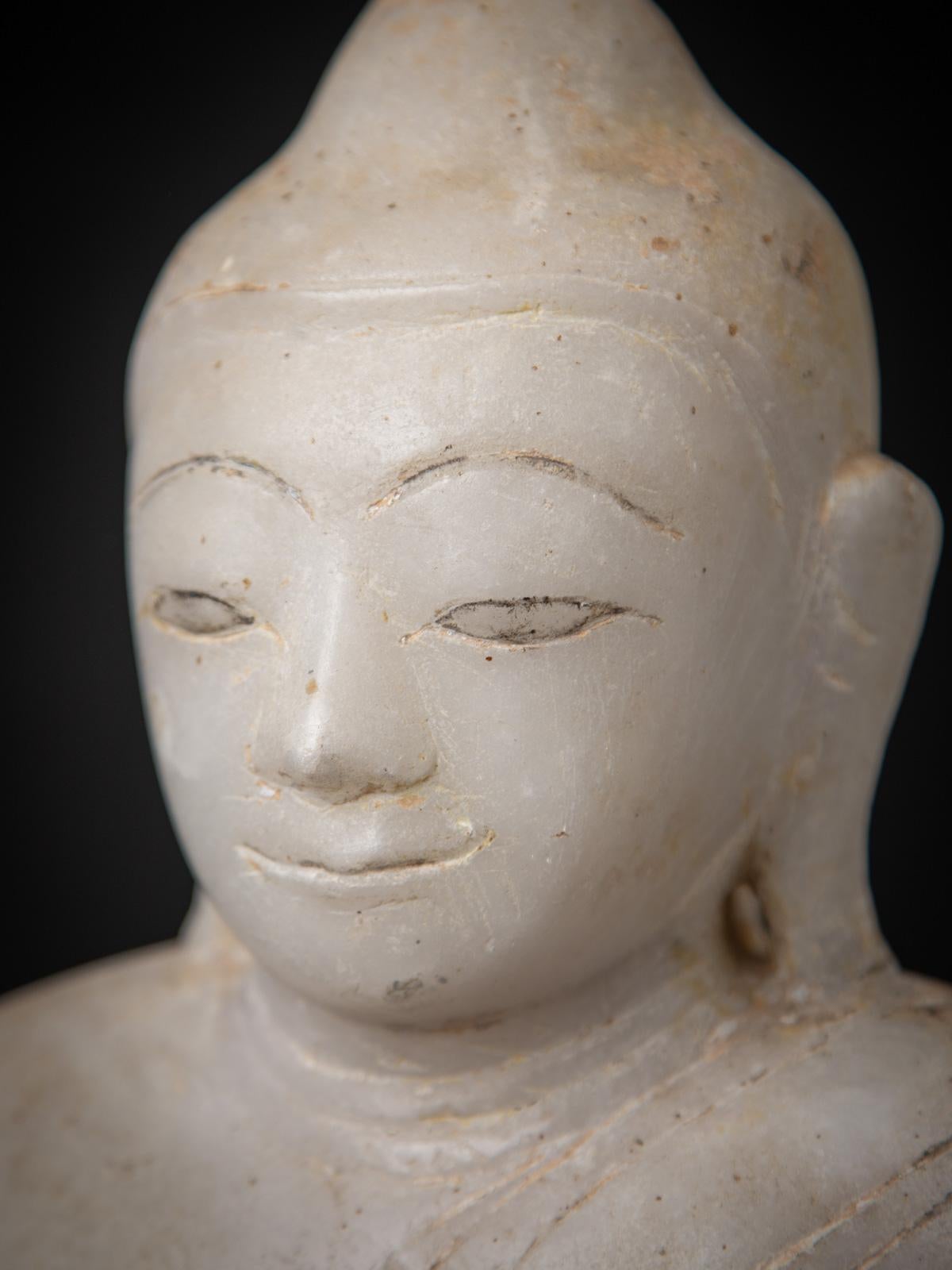 18th century Antique marble Burmese Buddha statue from Burma For Sale 10