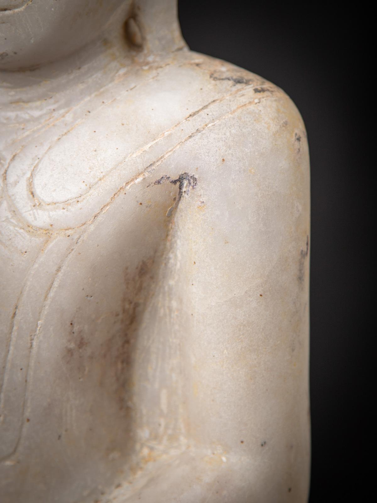 18th century Antique marble Burmese Buddha statue from Burma For Sale 12