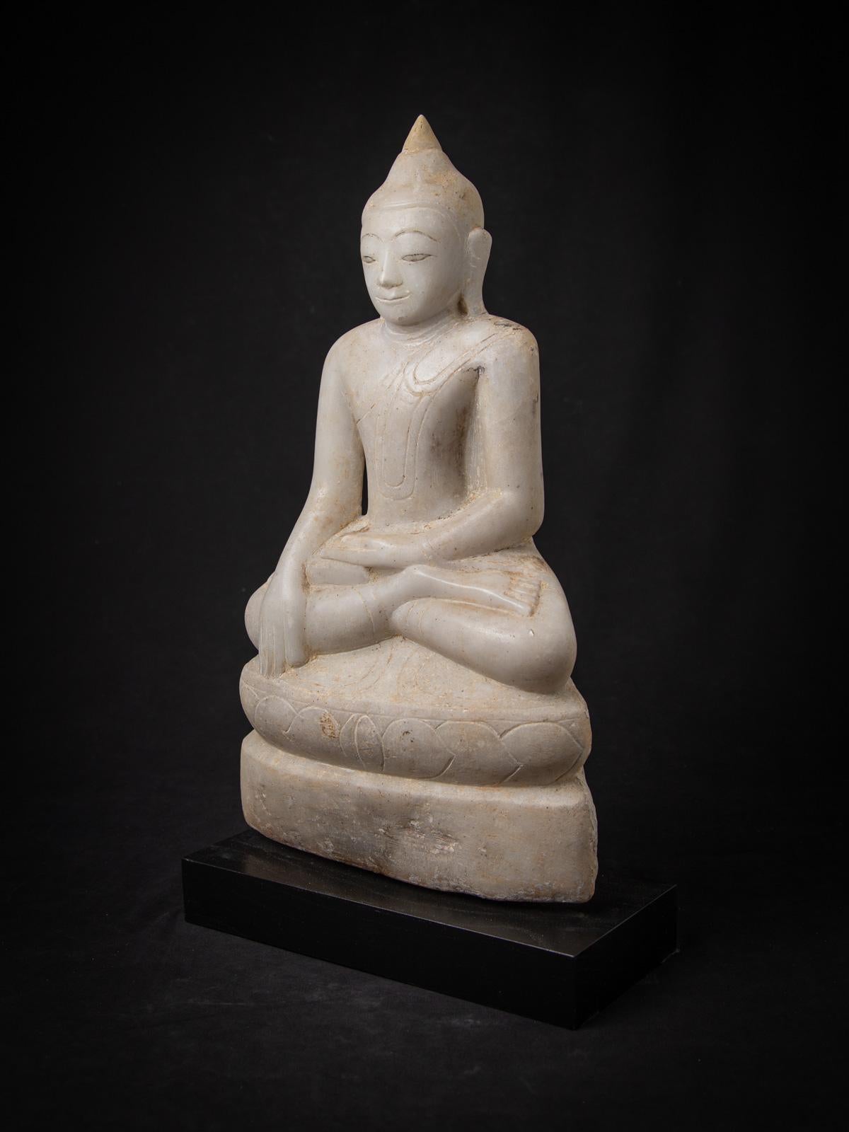 18th Century and Earlier 18th century Antique marble Burmese Buddha statue from Burma For Sale