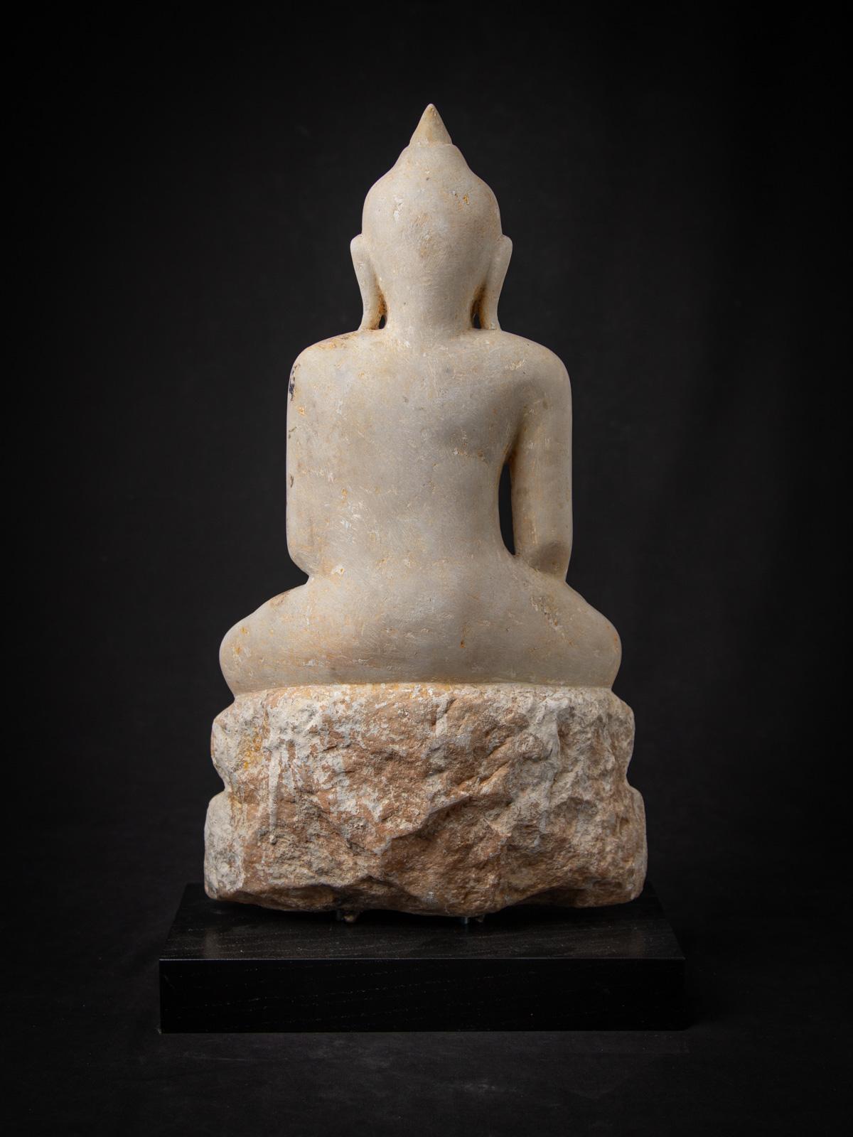 18th century Antique marble Burmese Buddha statue from Burma For Sale 3