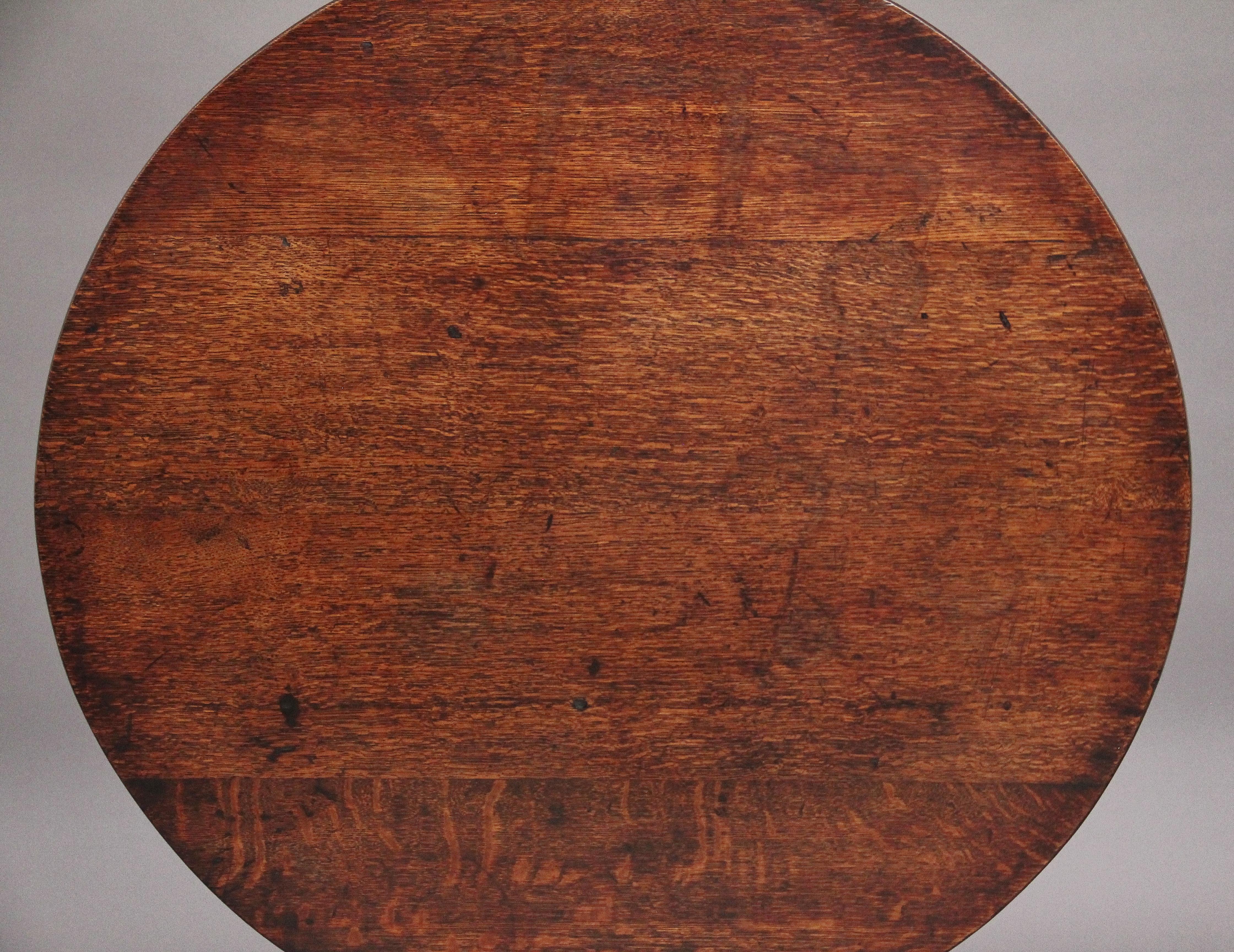 18th Century Antique Oak Tripod Table 1