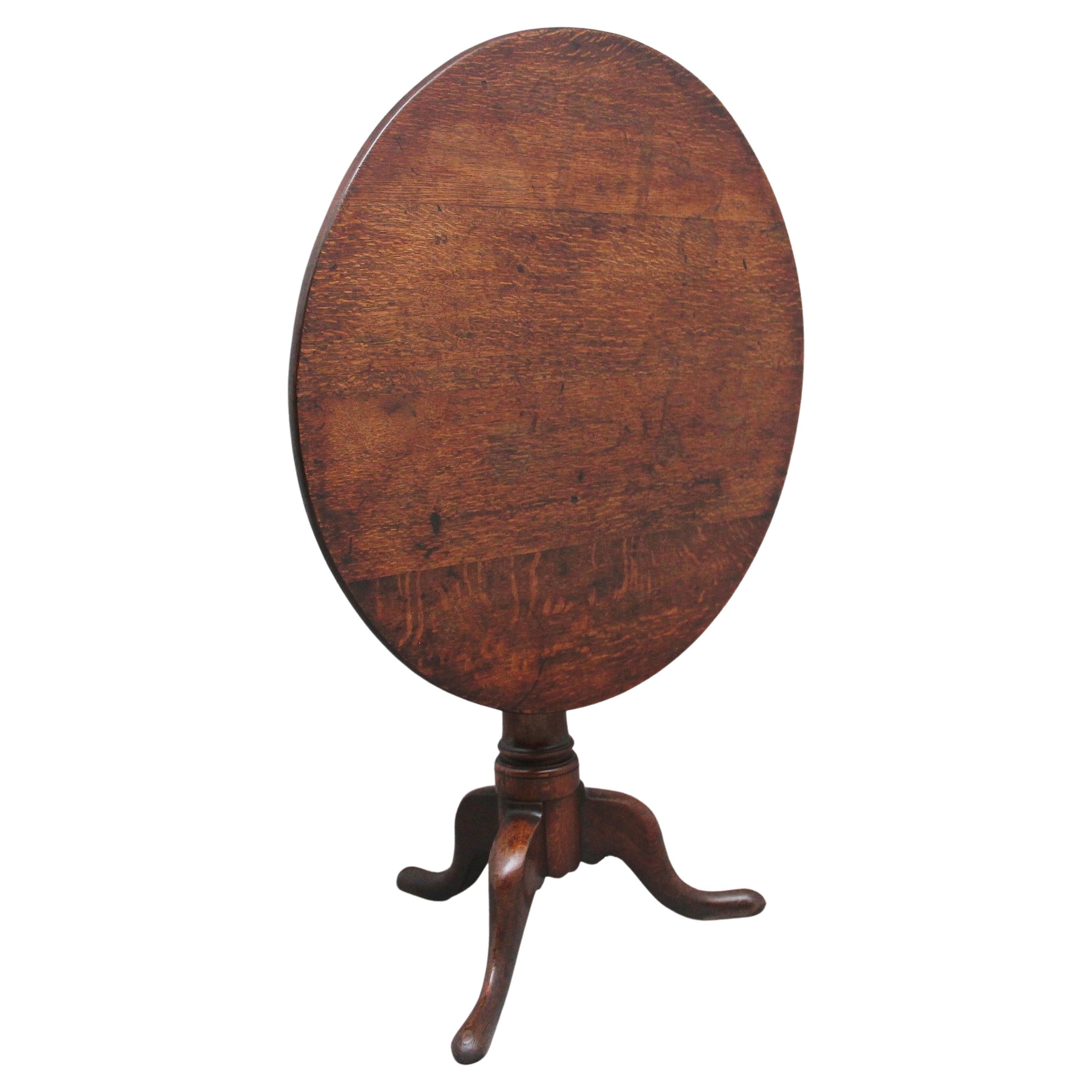 18th Century Antique Oak Tripod Table