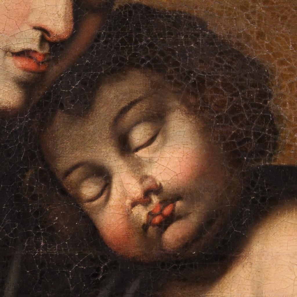 huile ancienne sur toile du 18e siècle Peinture italienne Vierge à l'enfant, 1720 en vente 7