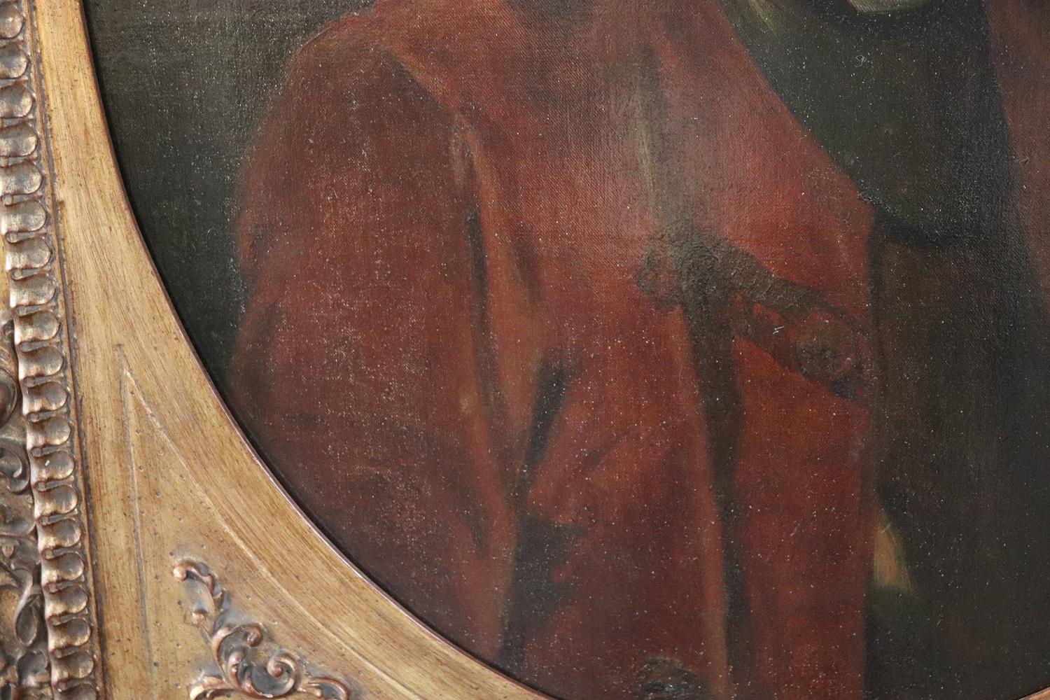 Toile Peinture à l'huile ancienne sur toile du 18ème siècle - Portrait d'un homme  en vente