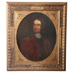 18th Century Antique Oil Painting on Canvas Portrait of a Gentleman 
