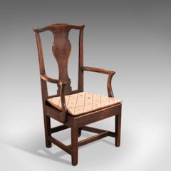 18th Century Antique Open Armchair, Late Georgian Oak