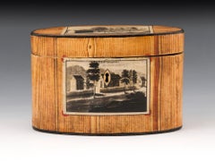 18th Century, Antique Oval Spa Tea Caddy