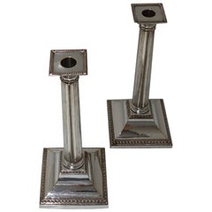18th Century Antique Pair of Old Sheffield Candlesticks, circa 1785