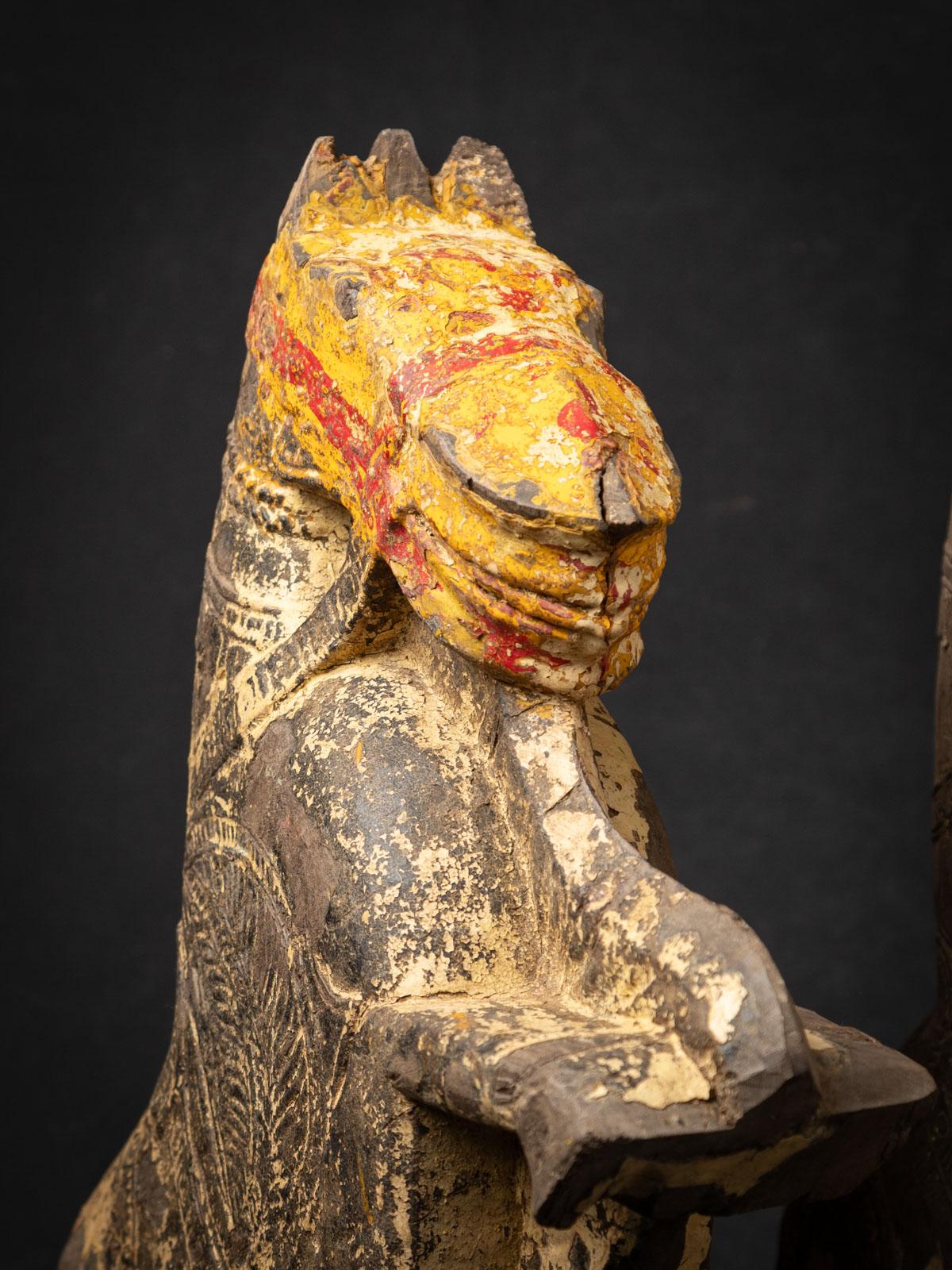 18th century Antique pair wooden temple fragments from a horse - OriginalBuddhas For Sale 3