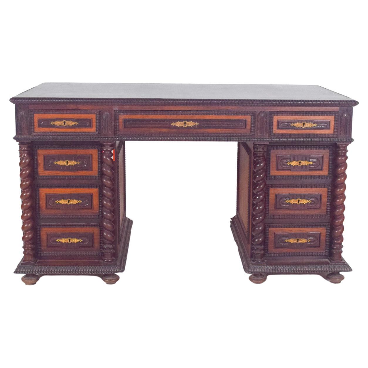 18th Century Antique Portuguese Twisted and Shaken Desk For Sale