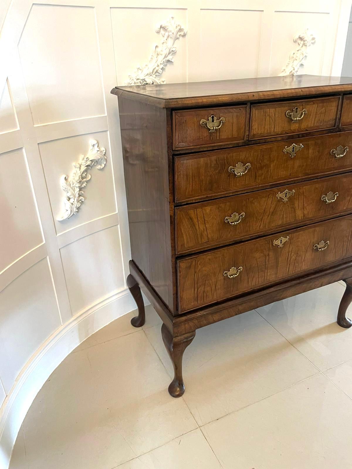 18th Century Antique Quality Walnut Chest on Stand For Sale 7