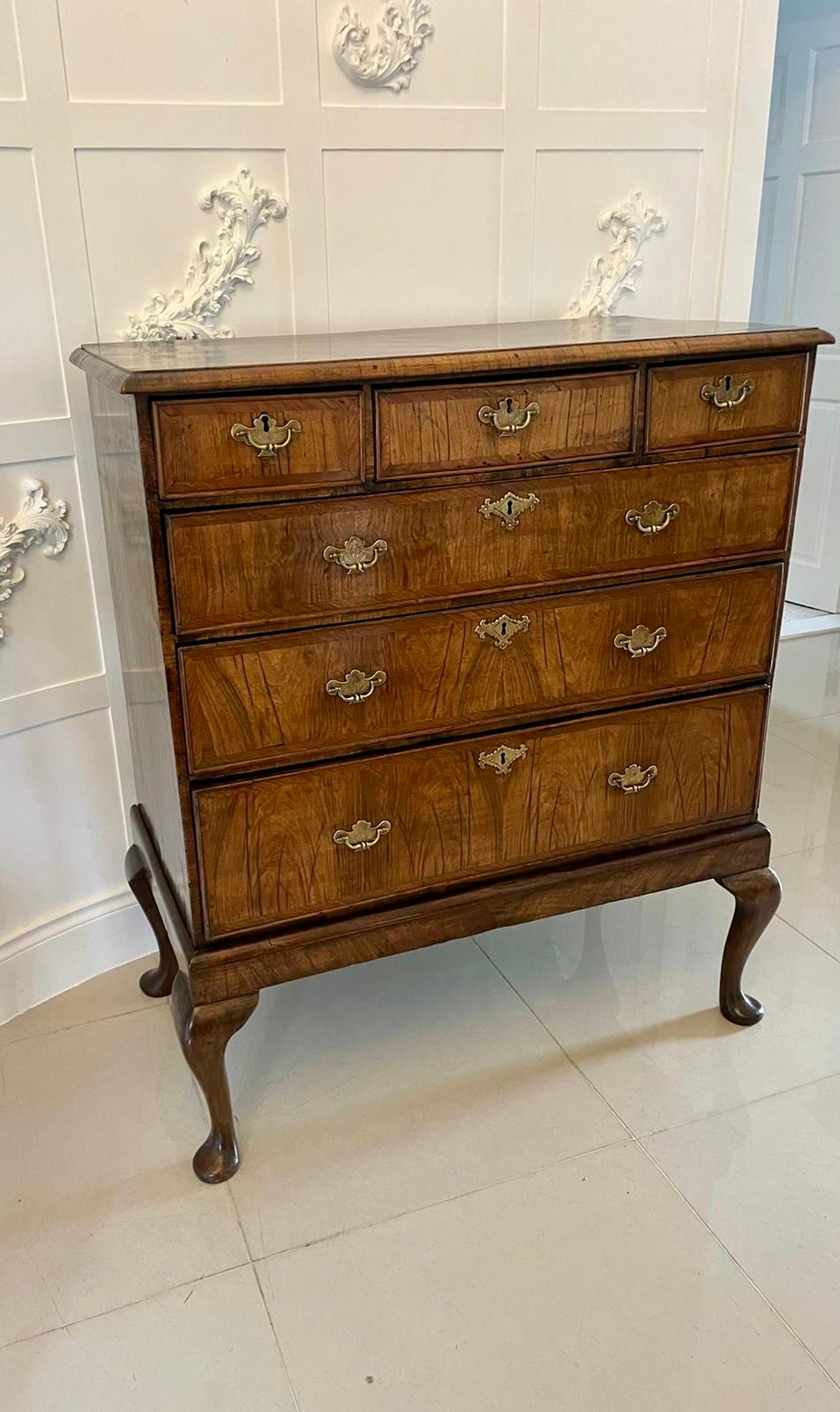 18th Century Antique Quality Walnut Chest on Stand For Sale 10