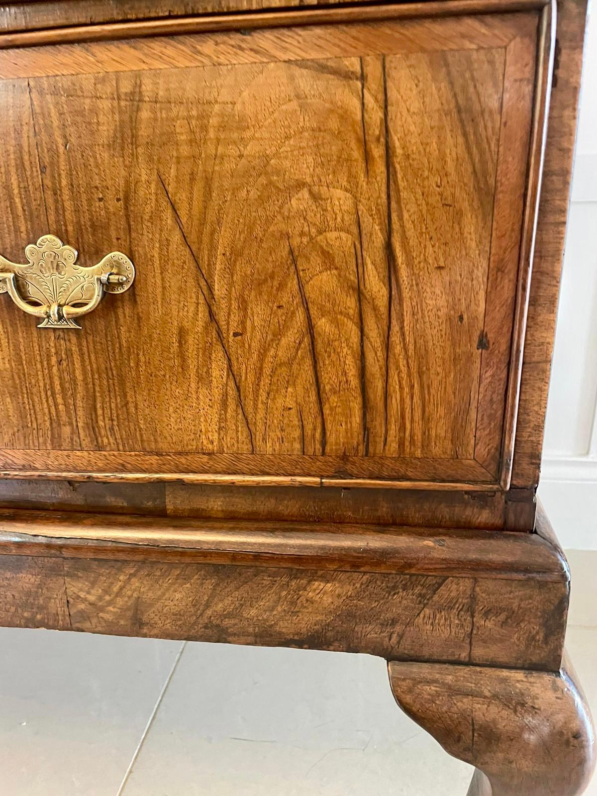 18th Century Antique Quality Walnut Chest on Stand For Sale 3