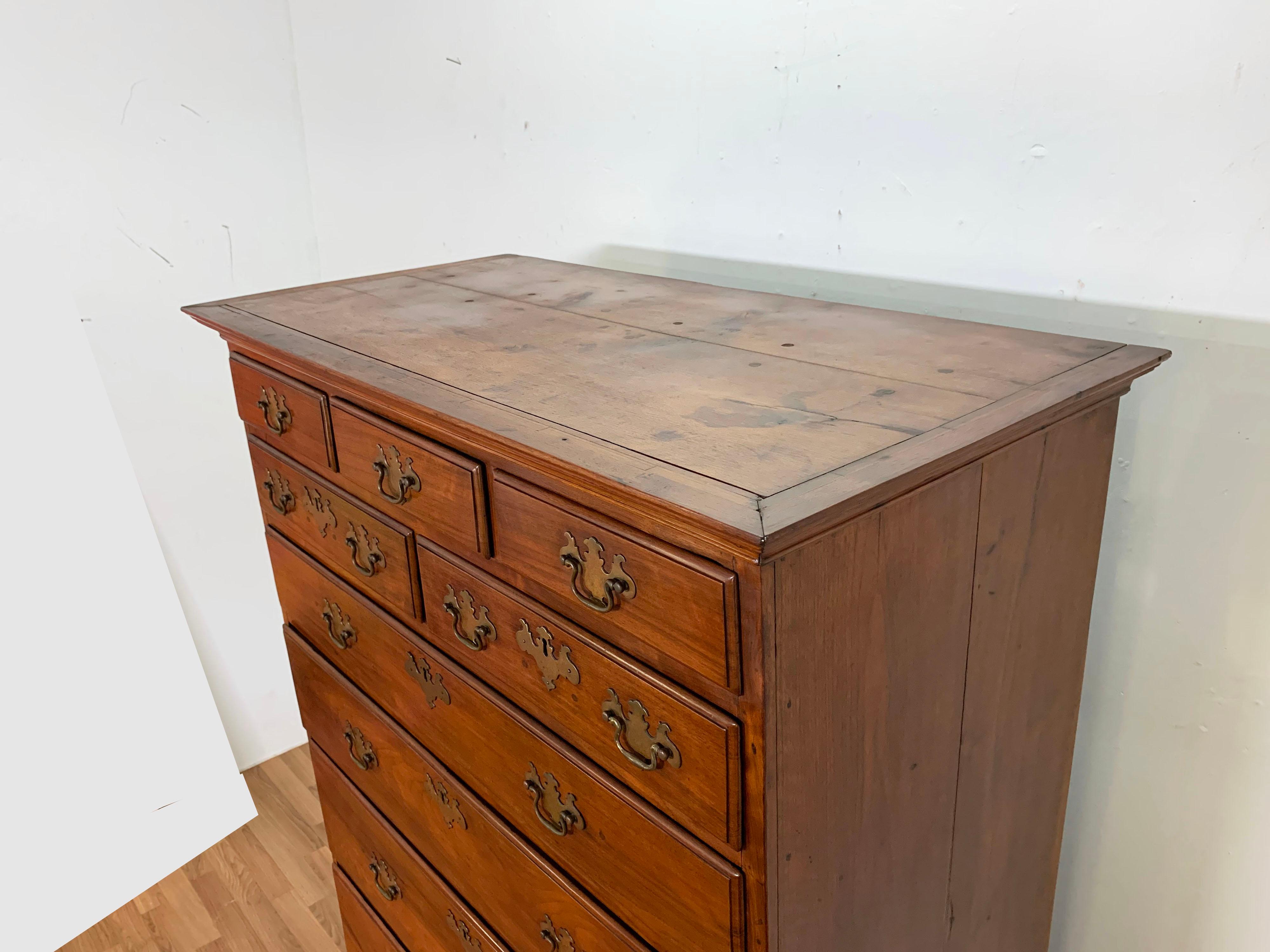 18th Century Antique Queen Anne Highboy Flat Top Chest 11