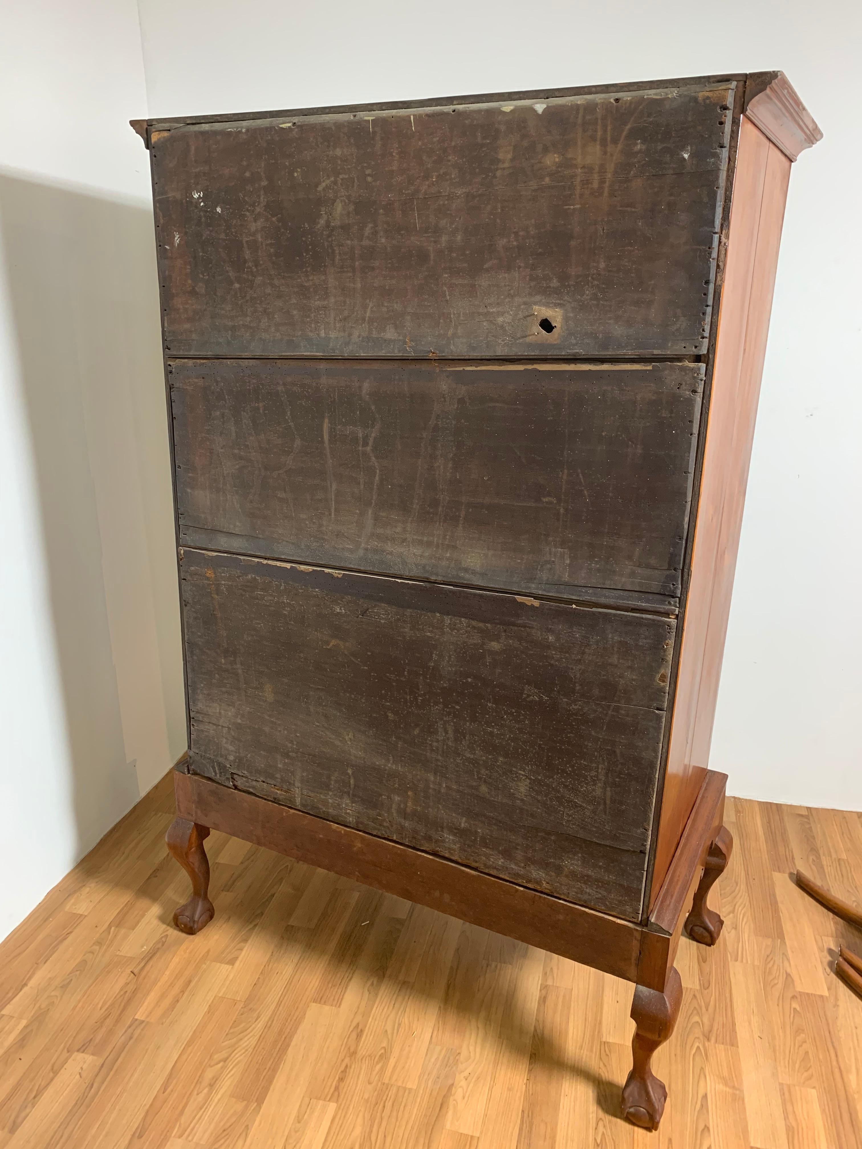 18th Century Antique Queen Anne Highboy Flat Top Chest 12