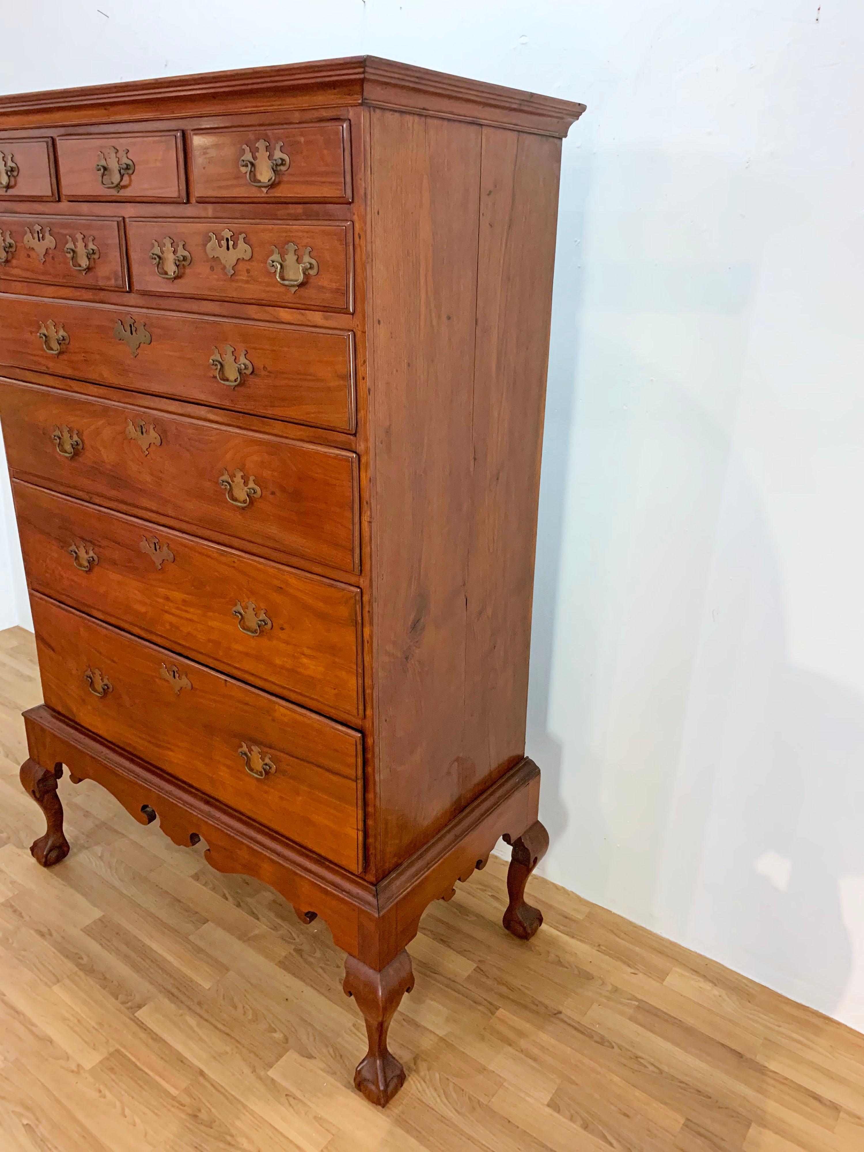 18th Century Antique Queen Anne Highboy Flat Top Chest 3