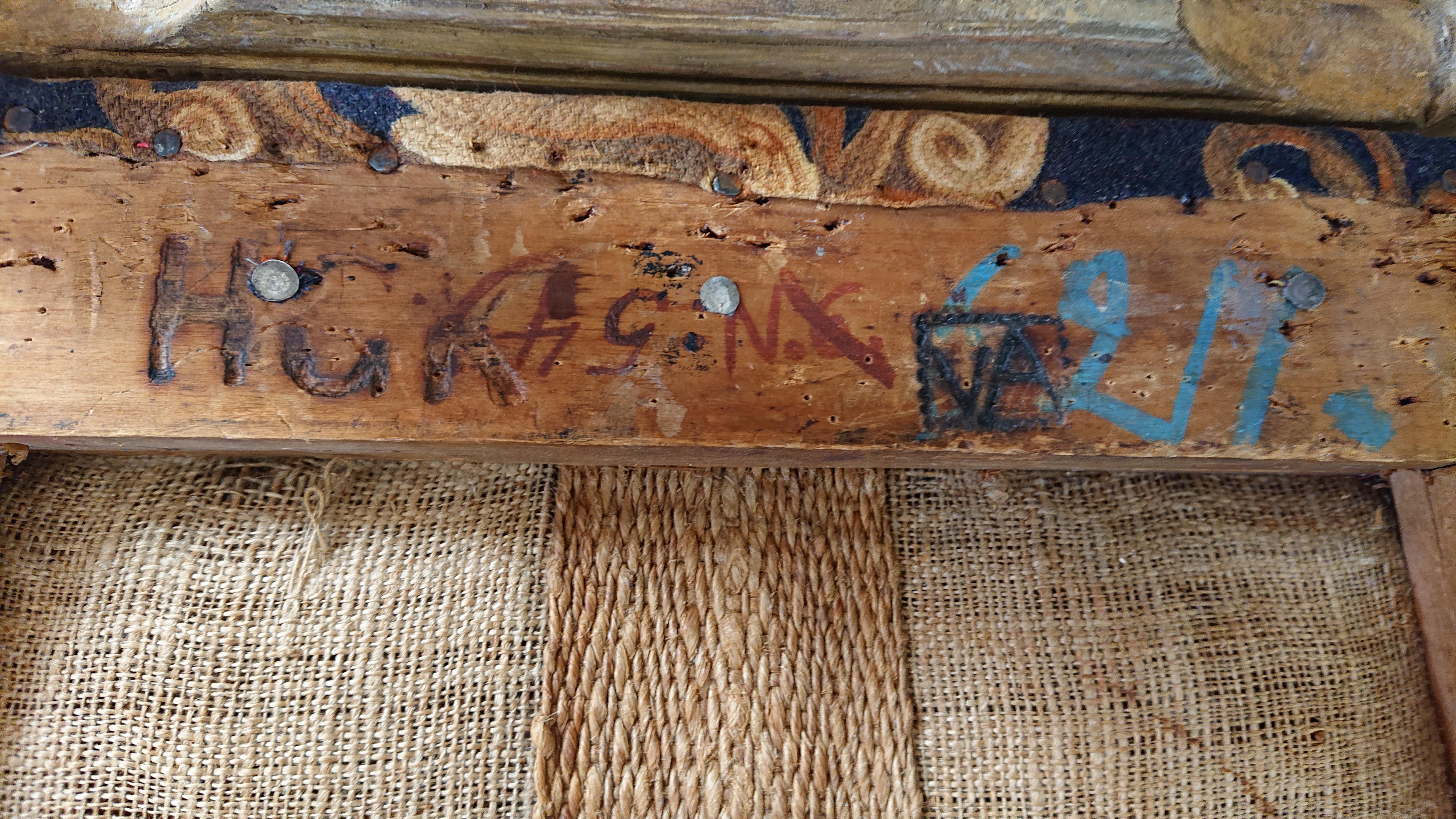 Antiker schwedischer Rokoko-Beistellstuhl aus dem 18. Jahrhundert, markiert HGK königliche Provenienz im Angebot 7
