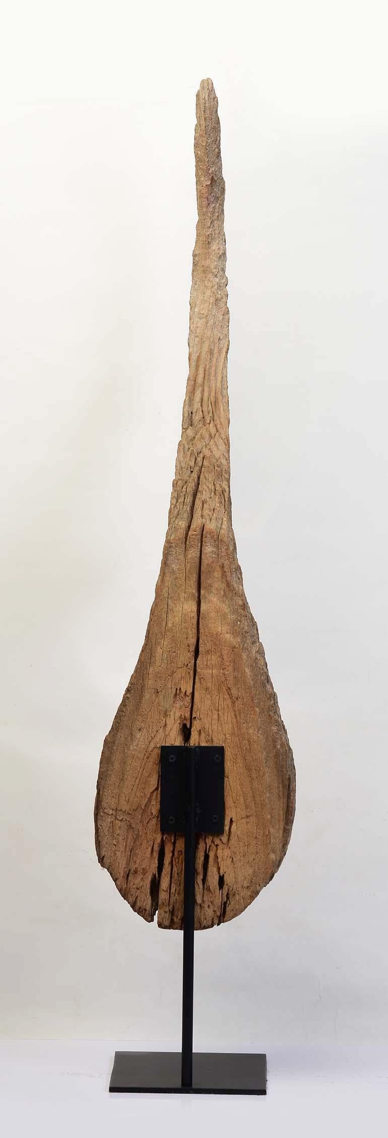 18th Century, Antique Thai Wooden Finial 'Naga' 1