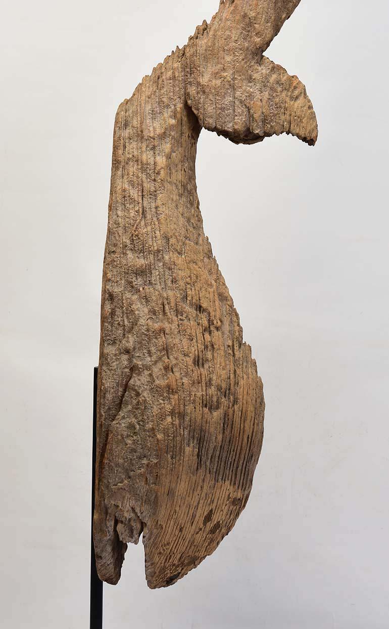 18th Century, Antique Thai Wooden Finial 'Naga' 4