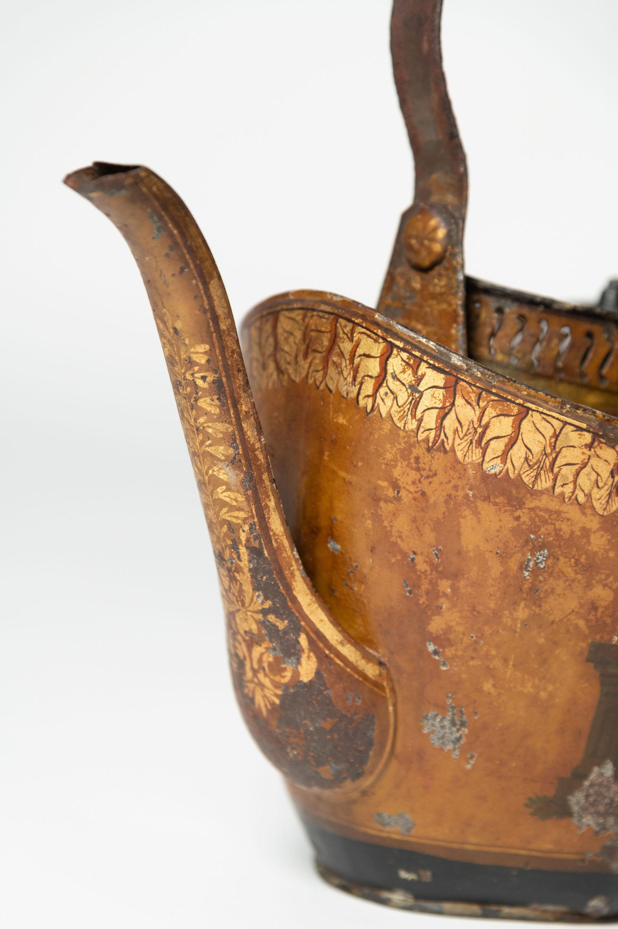 18th Century antique Tole tea kettle, Dutch, decorative, table decoration  For Sale 2