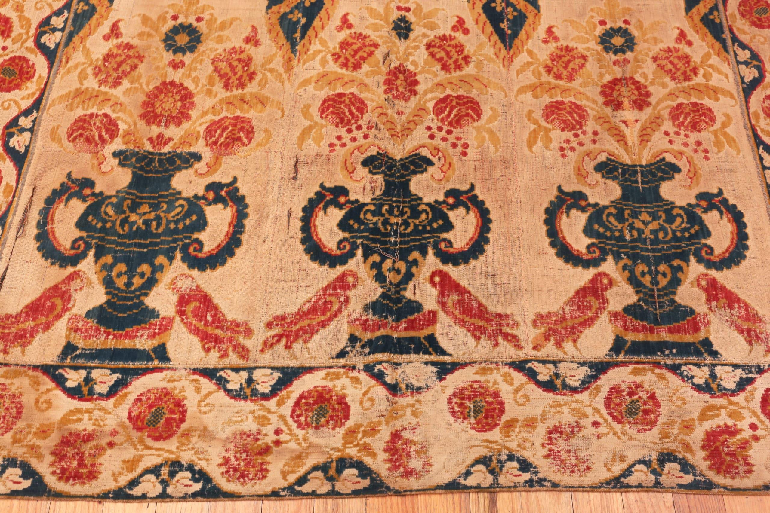 Victorian 18th Century Antique Velvet Wall Hanging Dutch Textile 6'3