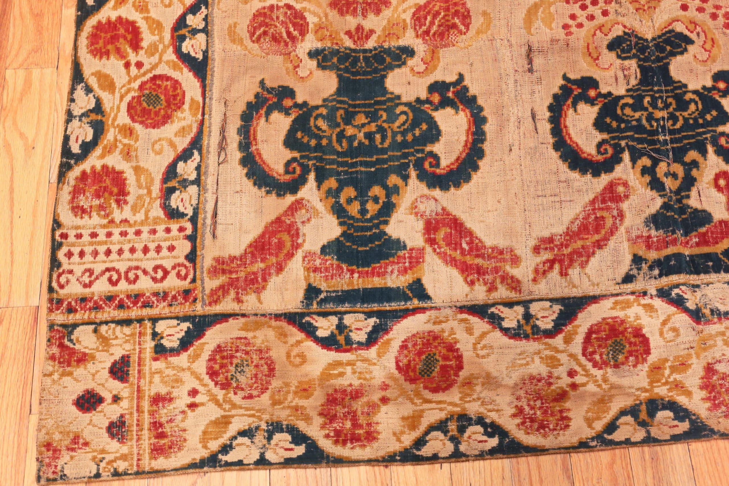Danish 18th Century Antique Velvet Wall Hanging Dutch Textile 6'3