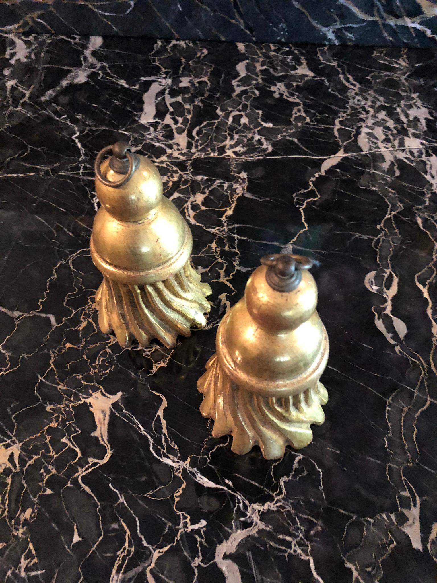 Italian 18th Century Antique Venetian Giltwood Tassels a Pair, Italy For Sale
