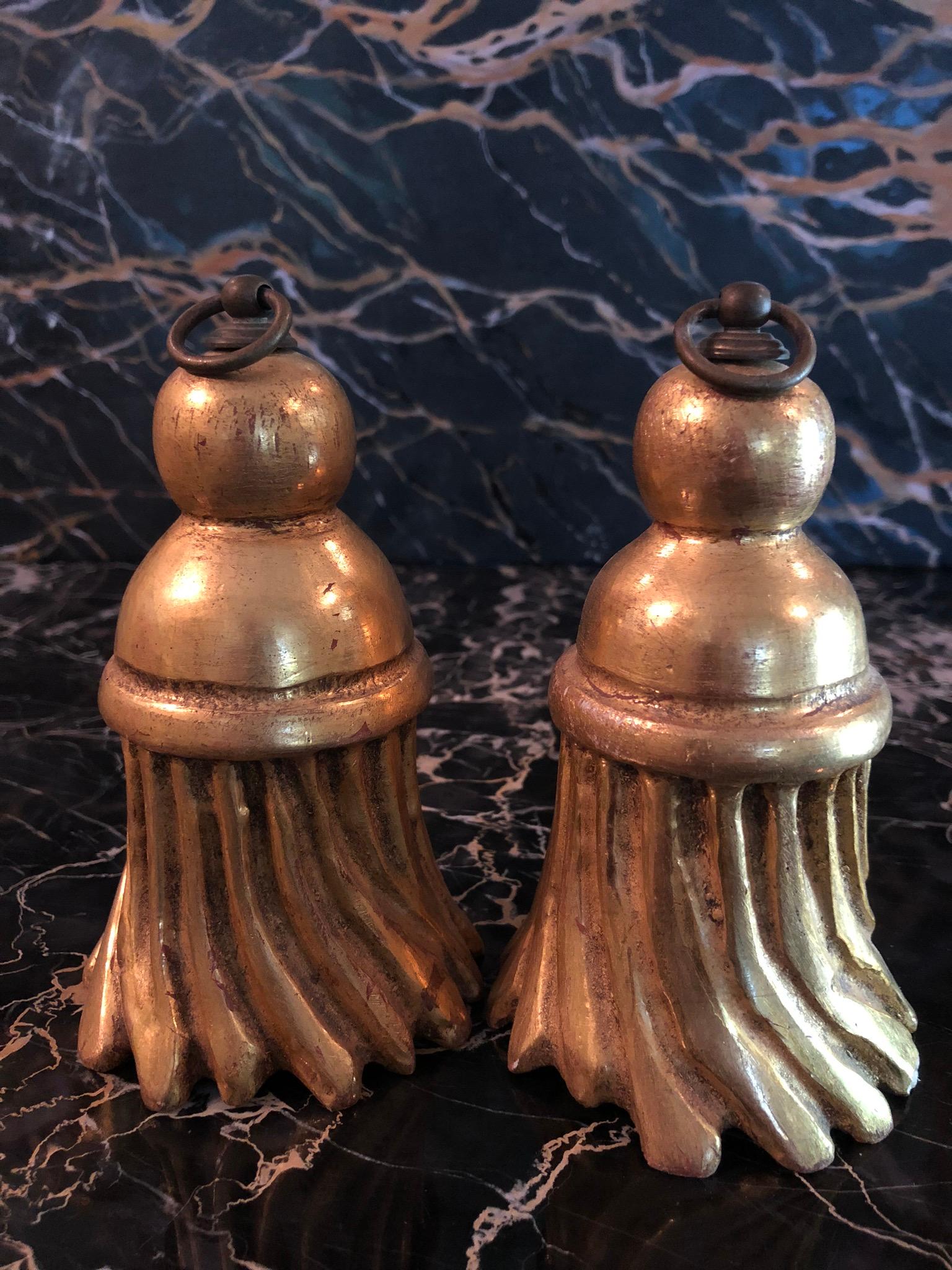 18th Century and Earlier 18th Century Antique Venetian Giltwood Tassels a Pair, Italy For Sale