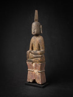 18th century Antique wooden Buddha of the Tai Lue tribe from Laos